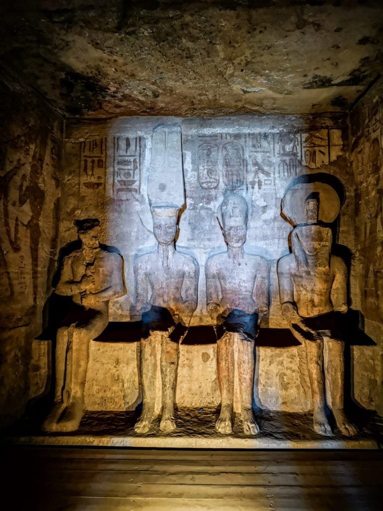 Abu Simbel temple, inside statues